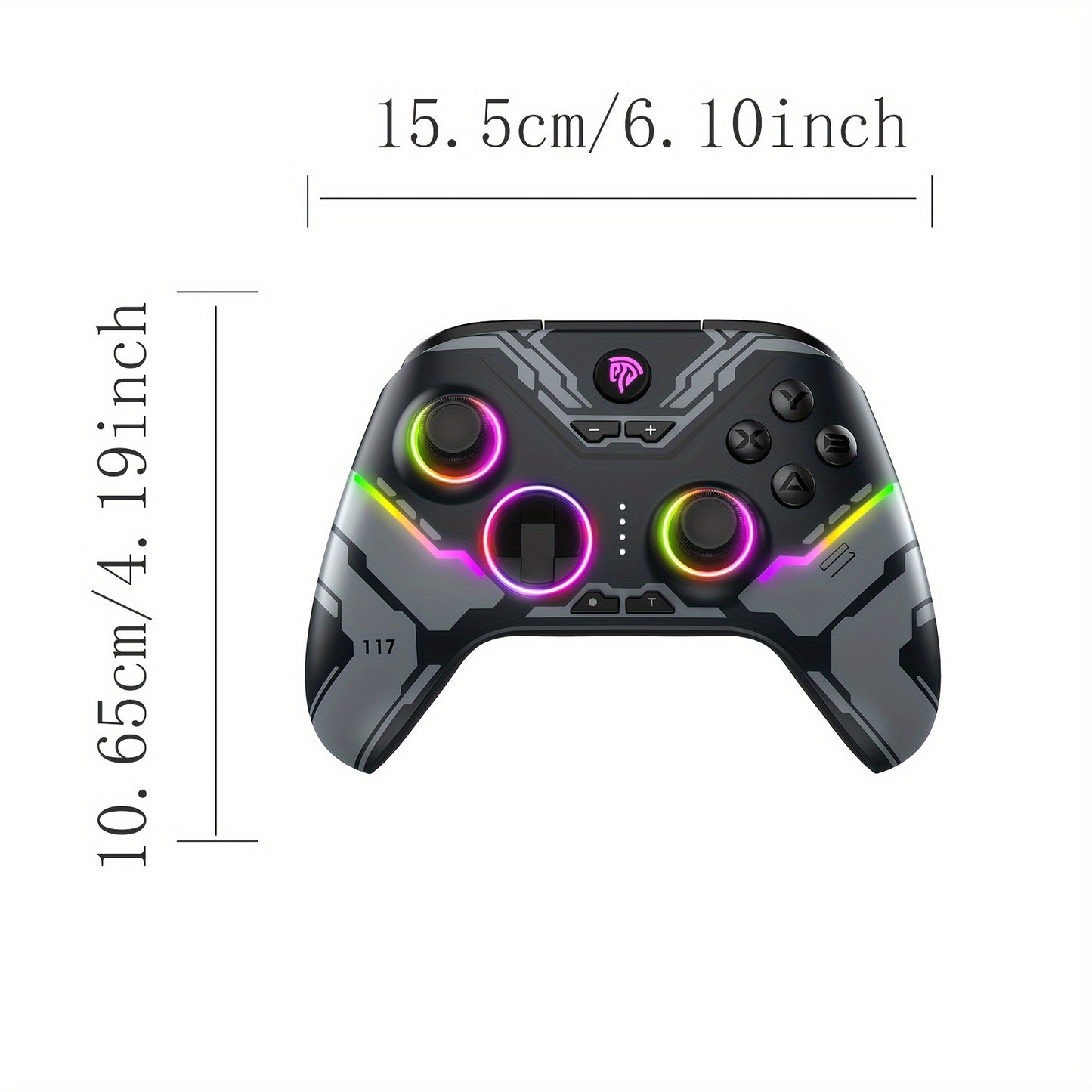 EasySMX X15 Wireless PC Controller - Gamepad Video Game Controller with Hall Joystick/Hall Trigger/RGB Lighting Enhanced Wireless Wireless Controller - No Drift, Compatible with Windows PC, for Android, Steam and for Switch