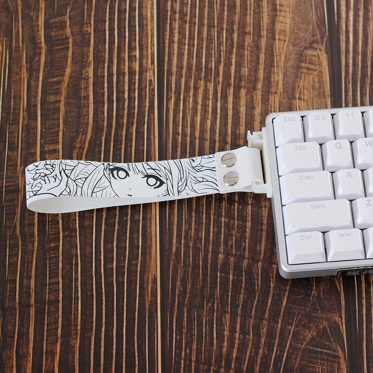 Anime Girl Keyboard Wristband, Polyester Wooting Personalized Decorative Strap, Mechanical Keyboard Cartoon Keycap Accessory, Compatible with ATK68, Computer Peripheral Accessory