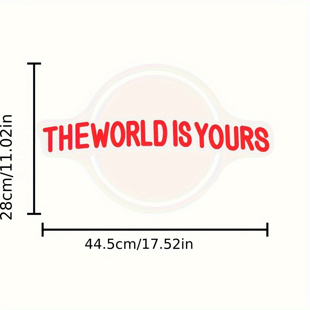 The World Is Yours Neon Sign - Metal Finish, Plastic Material, Non-Mounting Switch Control, Multipurpose USB Powered LED Light for Home, Bar, Wedding Decor