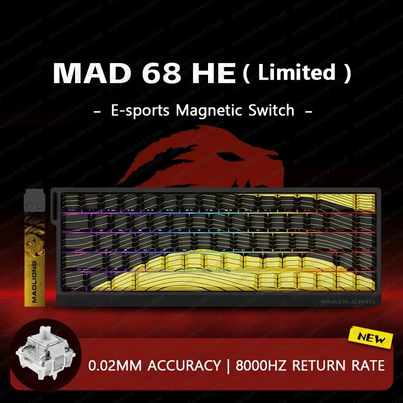 MADLIONS Mad 60he Mad60HE Mad 68HE Mechanical Keyboard Magnetic Switch Wired Hot Swap 8K Polling Rate Customized Gaming keyboard