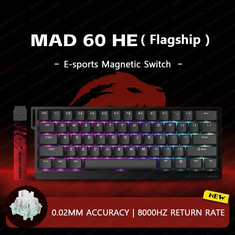 MADLIONS Mad 60he Mad60HE Mad 68HE Mechanical Keyboard Magnetic Switch Wired Hot Swap 8K Polling Rate Customized Gaming keyboard