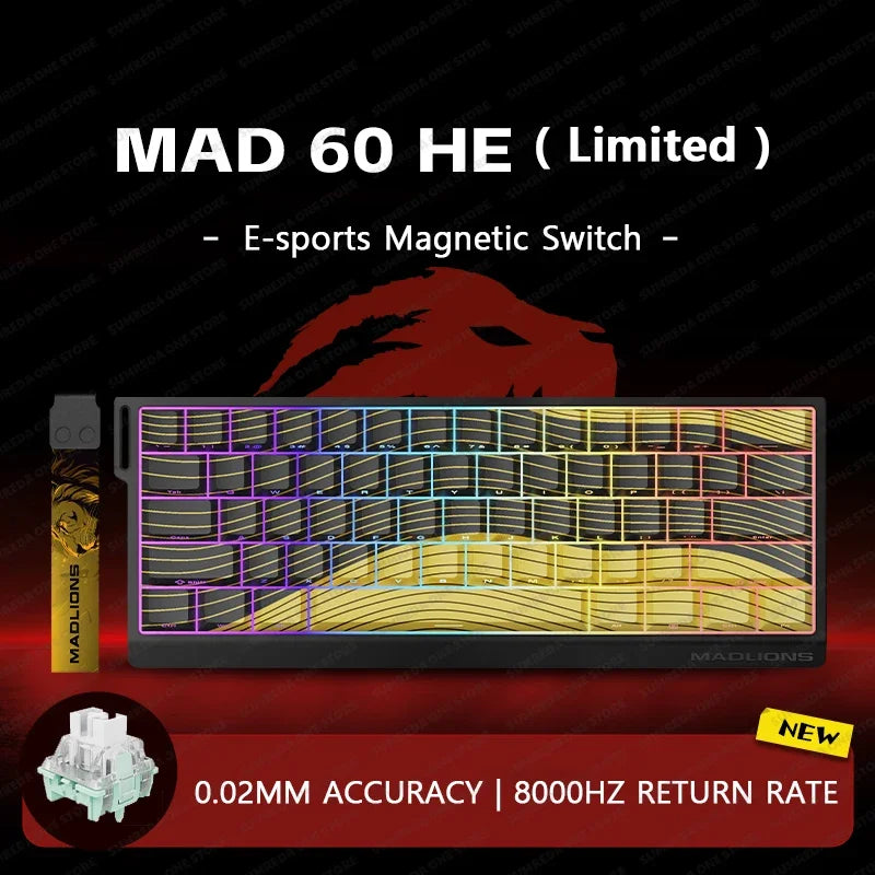 MADLIONS Mad 60he Mad60HE Mad 68HE Mechanical Keyboard Magnetic Switch Wired Hot Swap 8K Polling Rate Customized Gaming keyboard