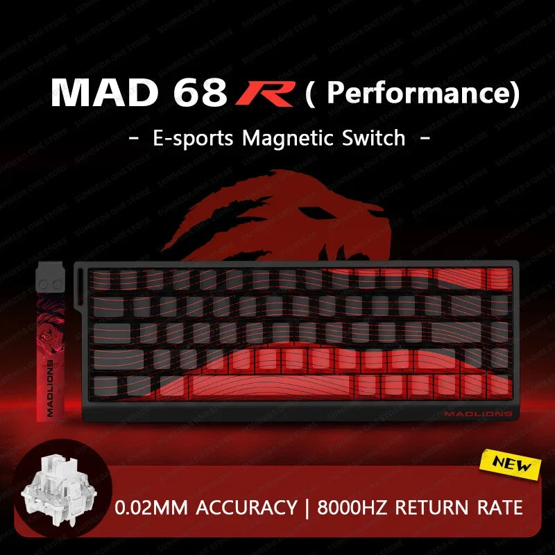 MADLIONS Mad 60he Mad60HE Mad 68HE Mechanical Keyboard Magnetic Switch Wired Hot Swap 8K Polling Rate Customized Gaming keyboard