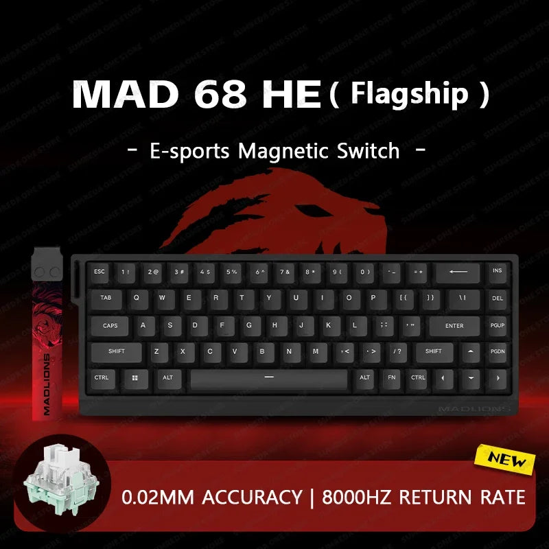 MADLIONS Mad 60he Mad60HE Mad 68HE Mechanical Keyboard Magnetic Switch Wired Hot Swap 8K Polling Rate Customized Gaming keyboard