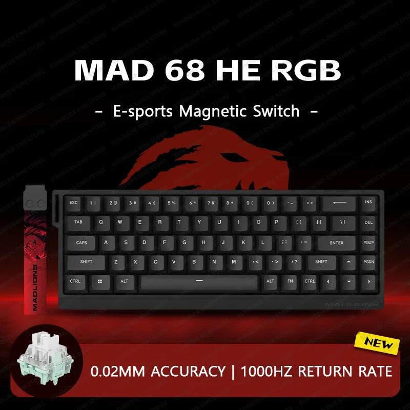 MADLIONS Mad 60he Mad60HE Mad 68HE Mechanical Keyboard Magnetic Switch Wired Hot Swap 8K Polling Rate Customized Gaming keyboard