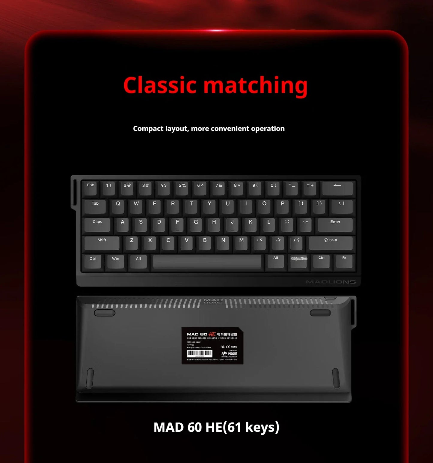 MADLIONS Mad 60he Mad60HE Mad 68HE Mechanical Keyboard Magnetic Switch Wired Hot Swap 8K Polling Rate Customized Gaming keyboard