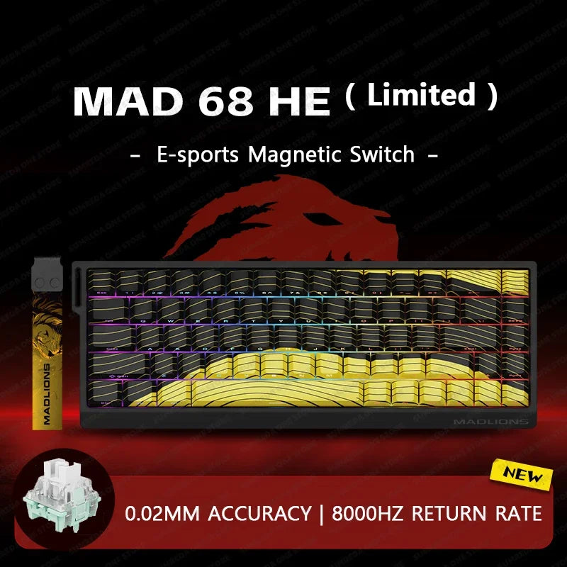 MADLIONS Mad 60he Mad60HE Mad 68HE Mechanical Keyboard Magnetic Switch Wired Hot Swap 8K Polling Rate Customized Gaming keyboard