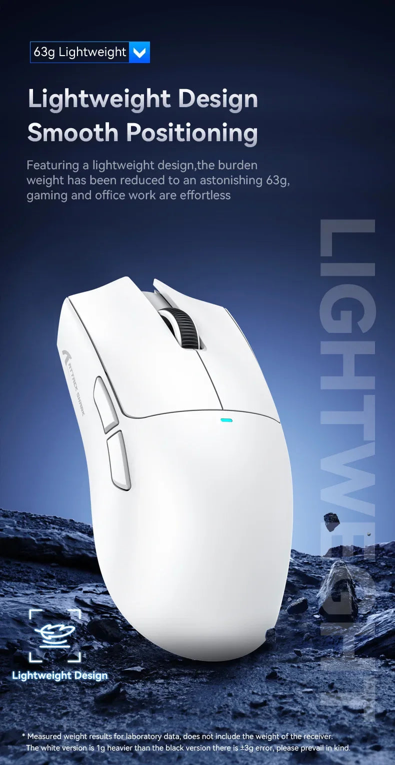 Attack Shark X11 PAW3311 Black Bluetooth Mouse, Triple Mode Connectivity, Touch Magnetic Charging Dock, Ultra-Light Gaming Mouse