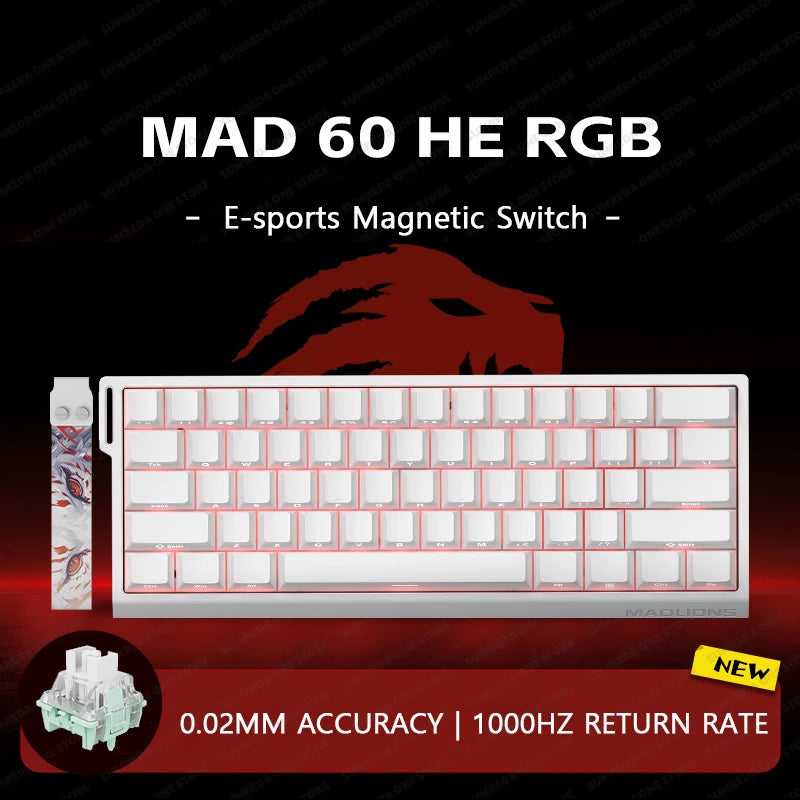 MADLIONS Mad 60he Mad60HE Mad 68HE Mechanical Keyboard Magnetic Switch Wired Hot Swap 8K Polling Rate Customized Gaming keyboard