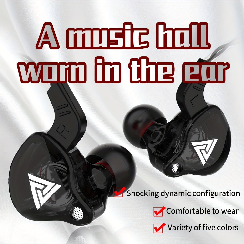 QKZ AK6 Dynamic Wired Headphones Monitor Audio HiFi In-Ear Stereo Line Control with Microphone Sports Bass Headphones Earplugs