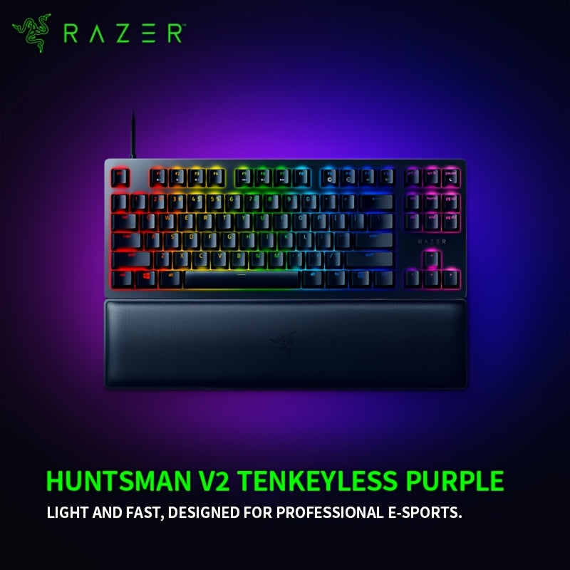 Razer Huntsman V2 Tenkeyless Mechanical Gaming Keyboard, Optical Switches, USB Powered, ≤36V Operating Voltage, with USB Cable, for Professional e-Sports, No Battery Required