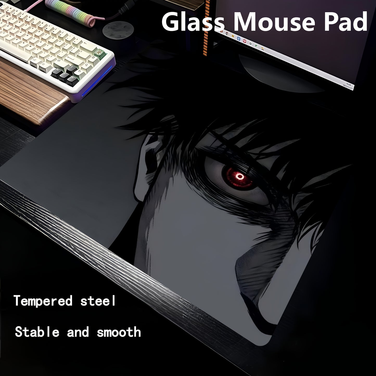 1pc of Photovoltaic Glass Mouse Pad / Upgraded Tempered Smoothness / FPS E-Sports Gaming / Desk Mat / Home Mat / The Best Choice for Gifts for Family, Friends, Or Yourself.