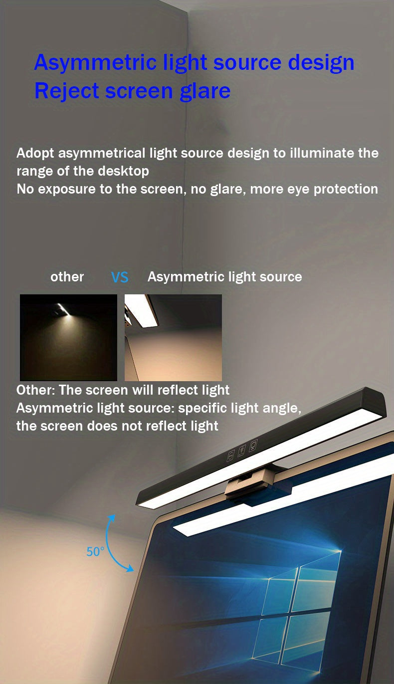 1pc New laptop office LED dimmable clip light dormitory eye protection reading desk light display computer screen hanging light