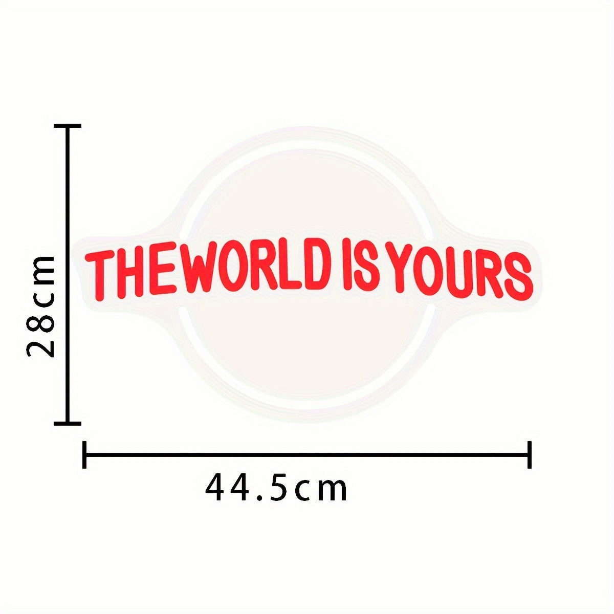 The World Is Yours Neon Sign - Metal Finish, Plastic Material, Non-Mounting Switch Control, Multipurpose USB Powered LED Light for Home, Bar, Wedding Decor